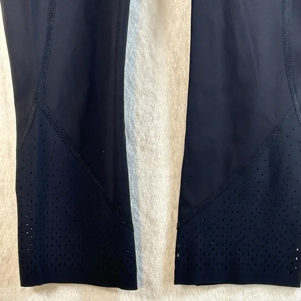 Lululemon Align High Rise Crop Flare Leggings Black Size 4 Perforated Detail‎ - Image 3