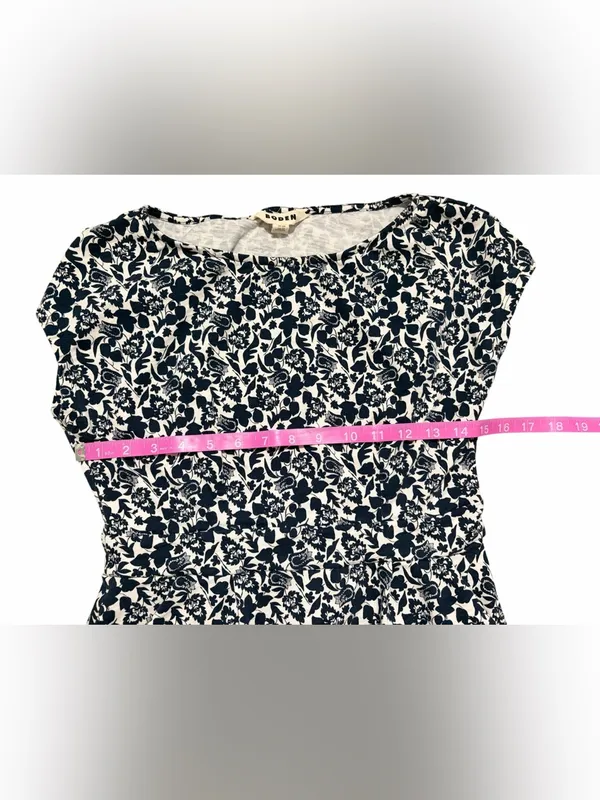 Boden Florrie Floral Jersey Dress In French Navy Tulip Size 6P - Image 7