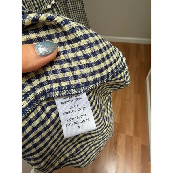 NEW Tuckernuck Pomander Place Navy Gingham Kenzie Dress Size Small - Image 10