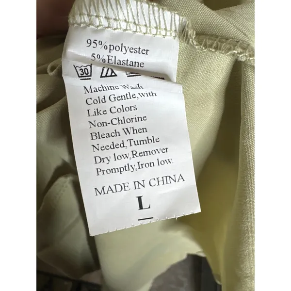 Minimalist Sage Green Structured Midi Dress - Size Large - Image 6