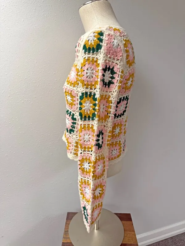 Rebellion Granny Square Crochet Sweater - Image 5