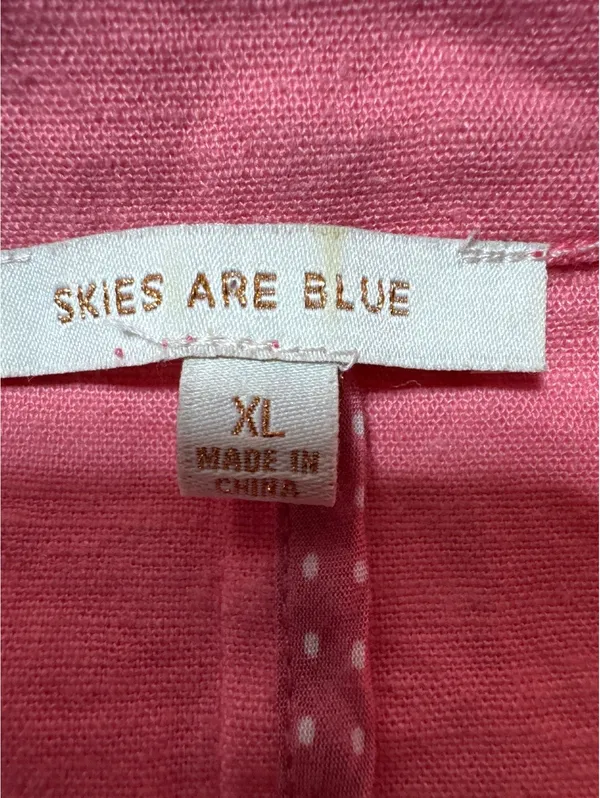 Skies Are Blue XL Pink Linen Rayon Spandex Blazer - Image 2