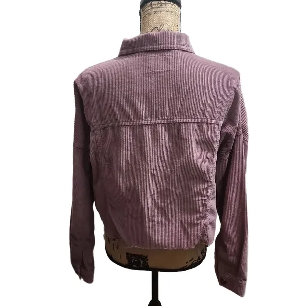AMERICAN EAGLE Corduroy Jacket‎ Womens Size S Purple Cropped Casual Modern - Image 2