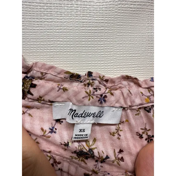 Madewell Sophia Top Bouquet Floral XS Pink Smocked Puff Sleeve Cottage Ruffle‎ - Image 4
