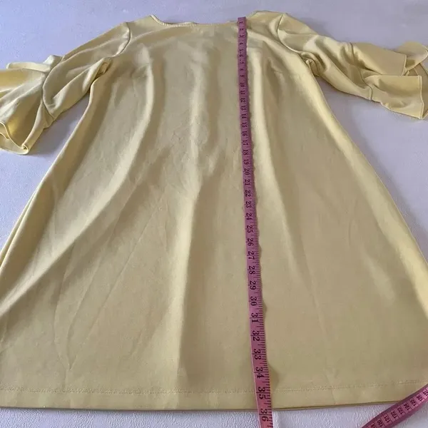 Taylor Woman Yellow Dress 14W Ruffle Sleeve Shift Dress Plus Size Cocktail Sprin - Image 5