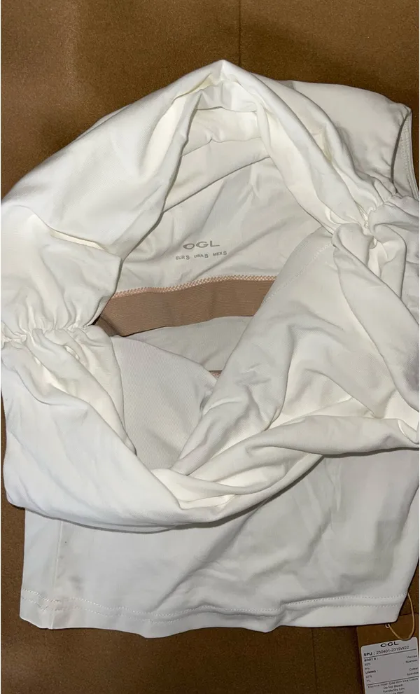 Ruched off shoulder top White - Image 4