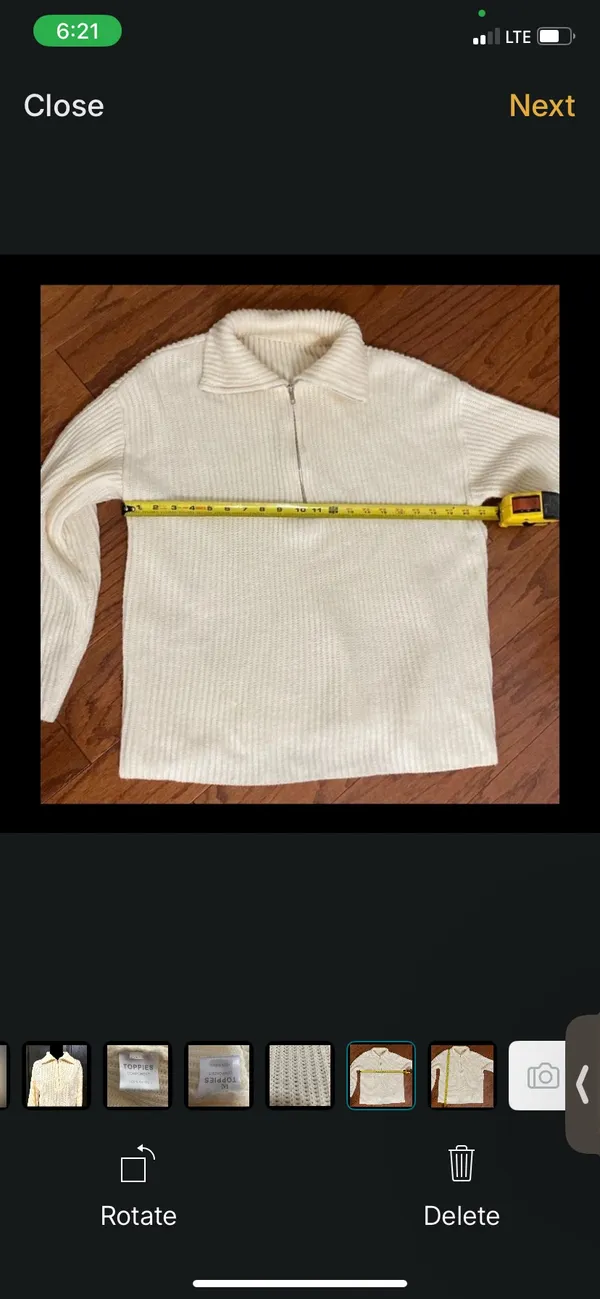 Toppies Cream Oversized sweater with zip-up collar - Size medium - Image 9
