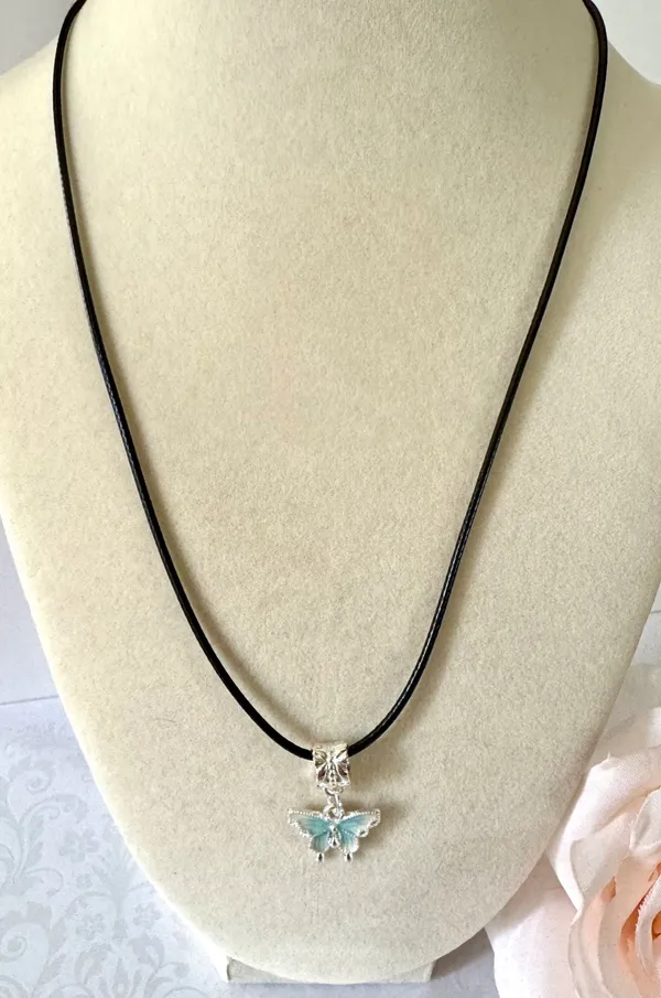 Blue Butterfly Necklace (800) - Image 3