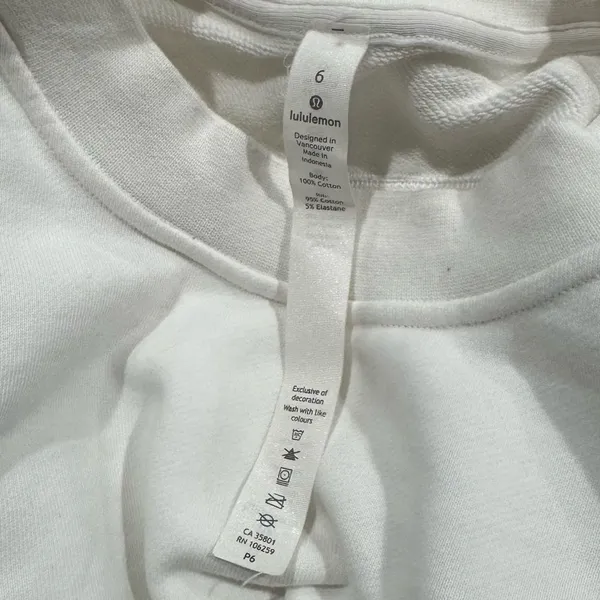 Lululemon Perfectly Oversized Crewneck Sweatshirt Bone Women’s 6 - Image 3