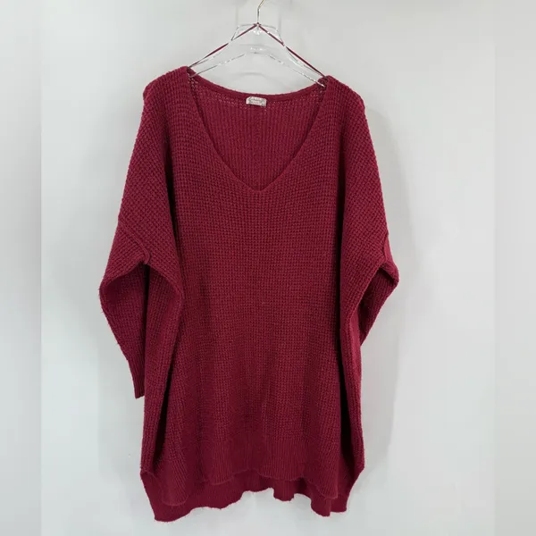 Free People Sweater Womens Pink All Mine Slouchy Alpaca Blend Oversized size‎ M - Image 2