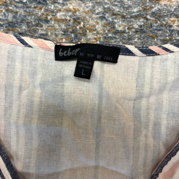 BeBop Pink and Blue Striped Linen Two Piece Set - Image 5