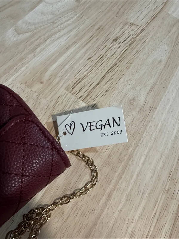 Quilted Mini Crossbody Bag in Burgundy with Gold Chain NWT - Image 7