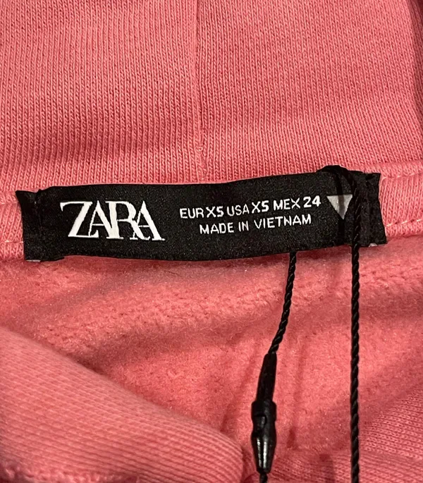 ZARA Long Sleeve Sweatsuit Set With Hoodie And Wide Leg Size XS - Image 3