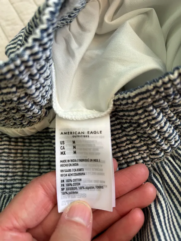 American eagle coastal western striped tiered mini skirt skort M pull on - Image 4