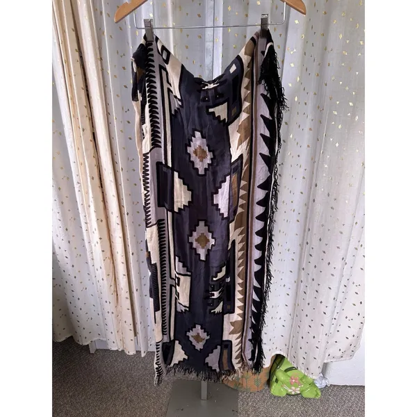 Unbranded Lightweight Southwestern Native American Navaho Fringe Scarf Shawl - Image 2