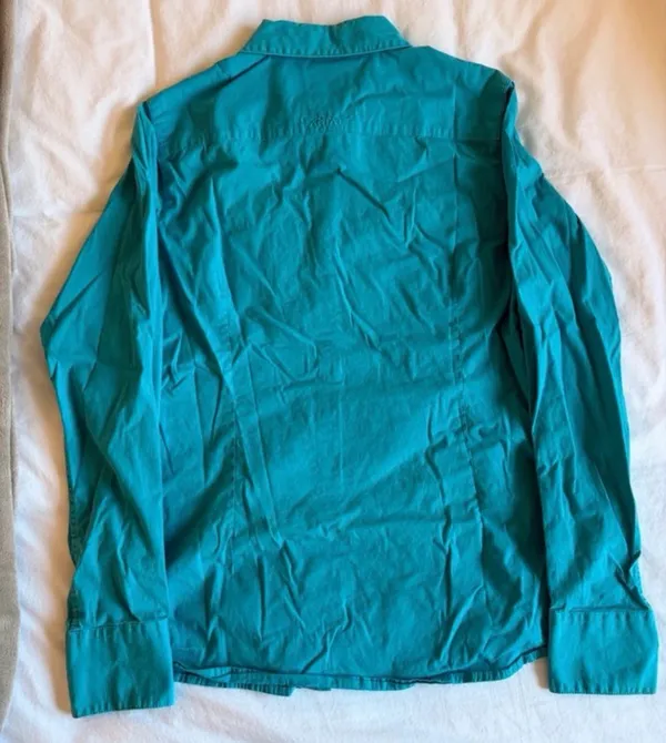 Ariat Women’s Kirby Stretch Turquoise Western Button Up Shirt - Image 3