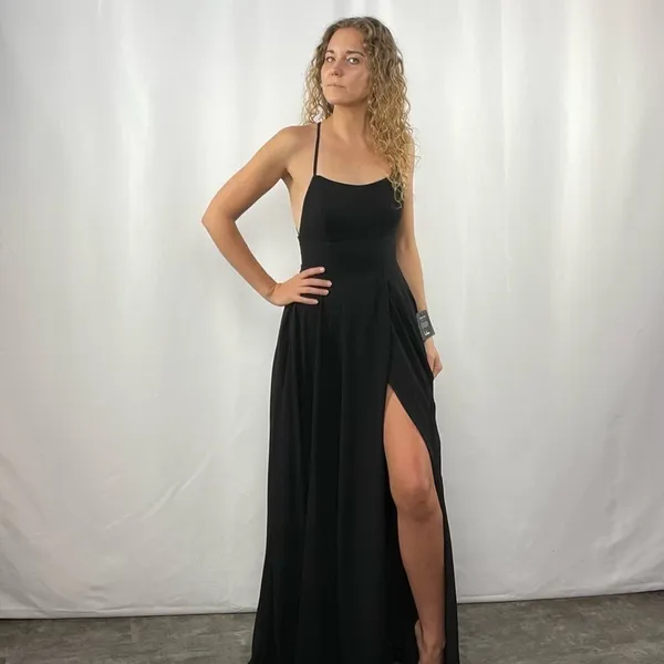NWT Lulus Dreamy Romance‎ Backless Maxi Dress in Black Size Extra Small - Image 3