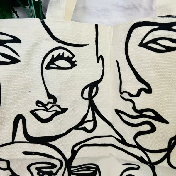 NEW Canvas Face Tote Bag - Image 4