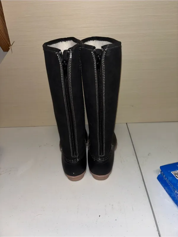 Women's Black Tall Winter Duck Boots - Image 3
