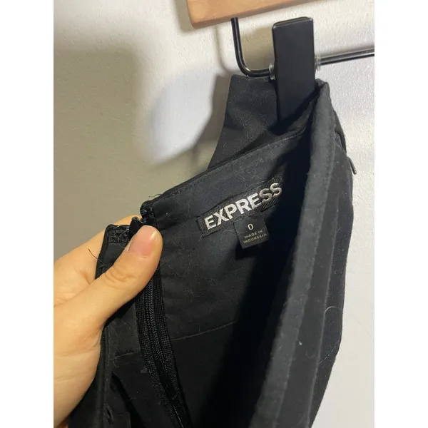 Express Pencil Skirt Women 0 Black Hook Eye Detail Professional Career Chic y2k - Image 4