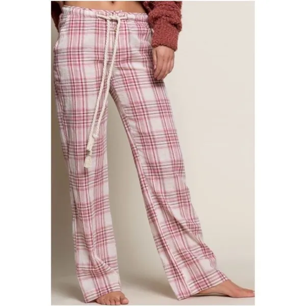 ✨POL Plaid Drawstring Cotton Lounge Sz Medium Pants✨ - Image 3