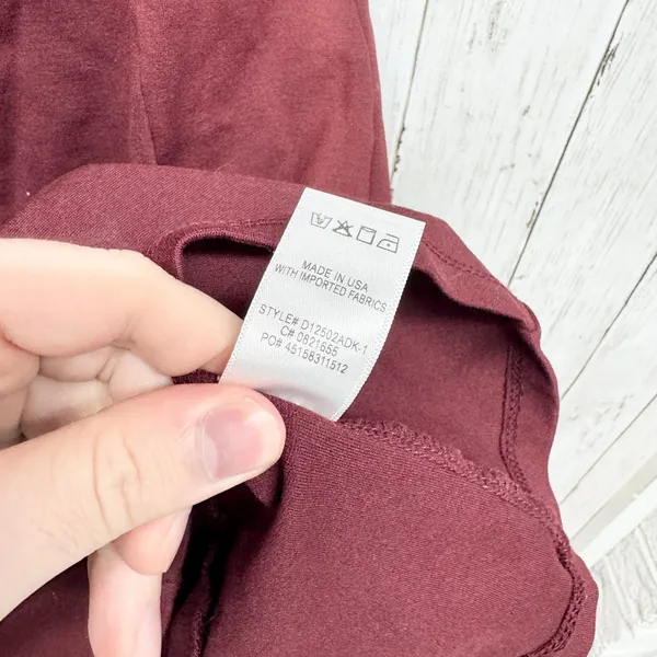 Lulus Dress Women Size Medium Short Sleeve Mini Zip Back Maroon Business Evening - Image 7