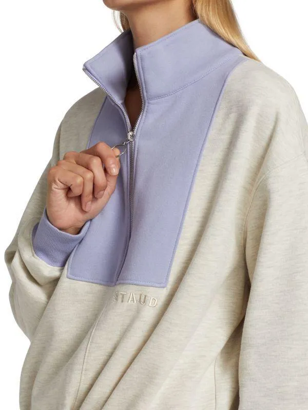 Alys colorblock cotton-blend half-zip sweatshirt sweater size S small - Image 16