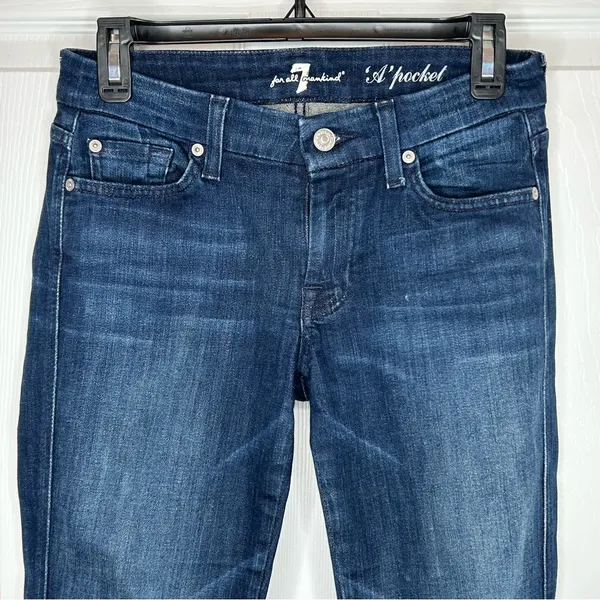 7 For All Man‎ Kind A Pocket Boot Cut Jeans Size 27 - Image 3