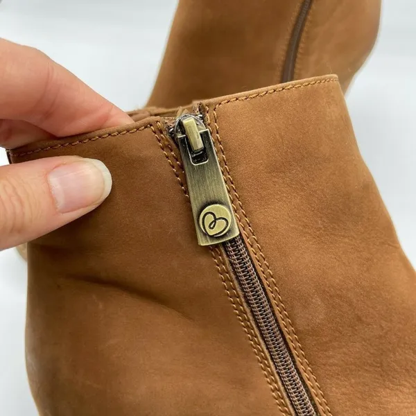 Blondo Brown Block Heel Side Double Zip Boots Womens 9.5 Fall Suede Leather - Image 8