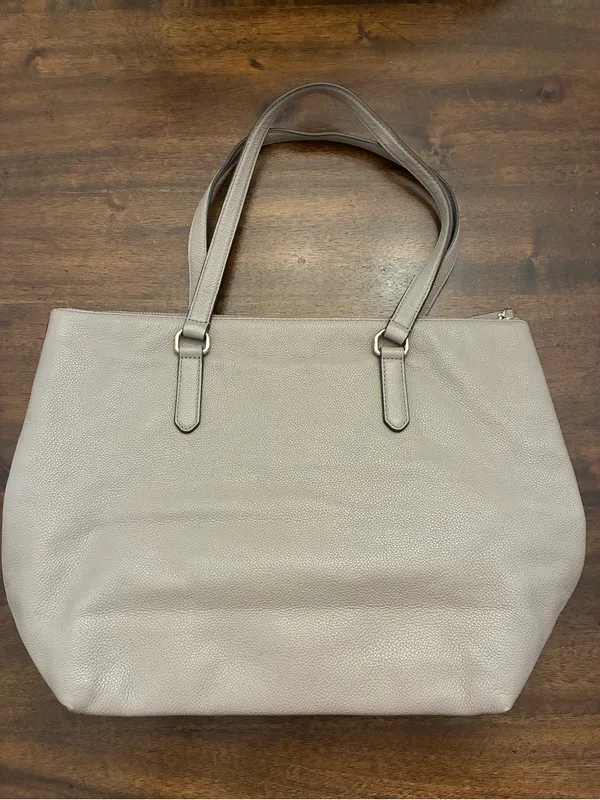 Kate Spade Larchmont Avenue Logo Penny Tote Bag Leather Purse Cityscape Taupe - Image 4