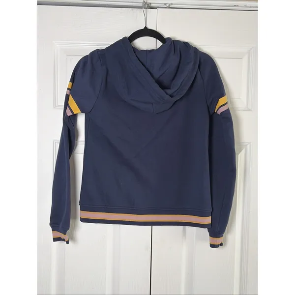 True Religion Collegiate Zip Up Hoodie Womens Size‎ S Navy Blue Varsity Cotton - Image 4