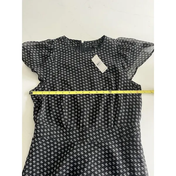 Ann Taylor Sheath Dress Womens 2 Black Floral Cap Sleeve NWT - Image 7
