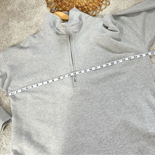 J.Crew University Terry Long Half-Zip Tunic Sweatshirt Heather Grey Cozy Chic - Image 15