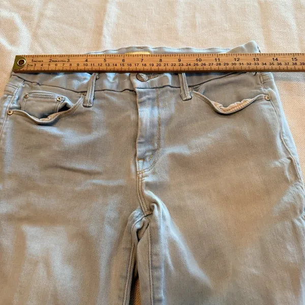 MOTHER The Looker Ankle Fray Jeans Womens 27 Sweet Talk Me Light Wash Skinny - Image 4