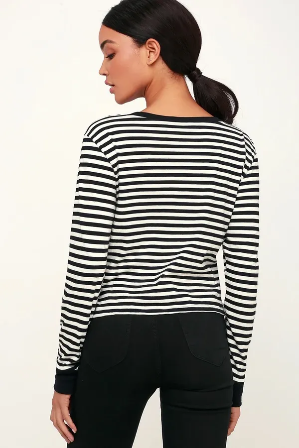 Amuse Society Honey Striped Long Sleeve Top - Image 3