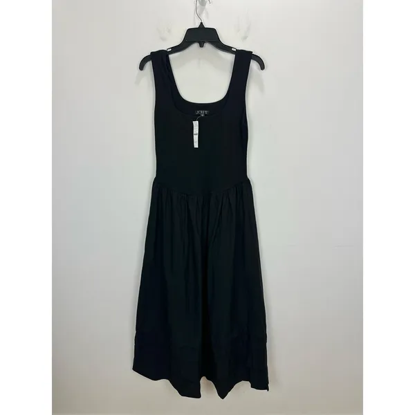 J.Crew Drop Waist Mixy Dress Midi Cotton A Line Minimalist Black Small NWT - Image 5