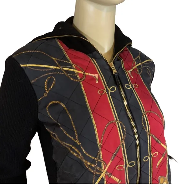 Vtg 1990'S Lauren Ralph Lauren Equestrian Bishop Silk & Wool Zipper Cardigan (M) - Image 7