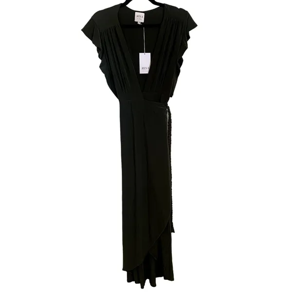 NWT MISA Los Angeles Irina Rope Belt‎ Dress in Olive Green - Image 3