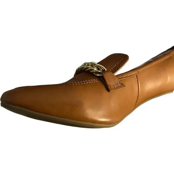 New Womens Liz Claiborne Manhattan Tan Memory Foam Chain Link Pumps Heels - 8.5 - Image 6