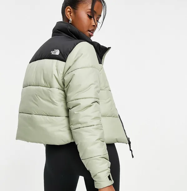 Saikuru cropped jacket in green Exclusive at ASOS - Image 3