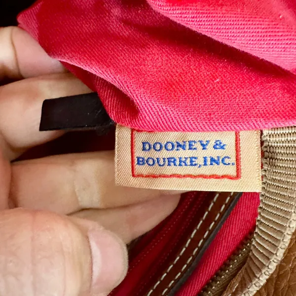Dooney & Bourke Pebble Grain Lexington Tote Handbag Leather Caramel Brown - Image 11
