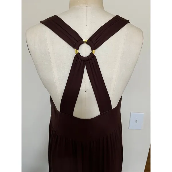 NWT Y2K M Forever 21 Brown Maxi Dress Empire Boho Coastal Cowgirl Minimalist - Image 6