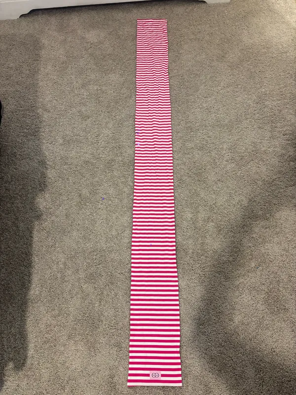 Coco Lily’s pink and white stripe scarf - Image 3