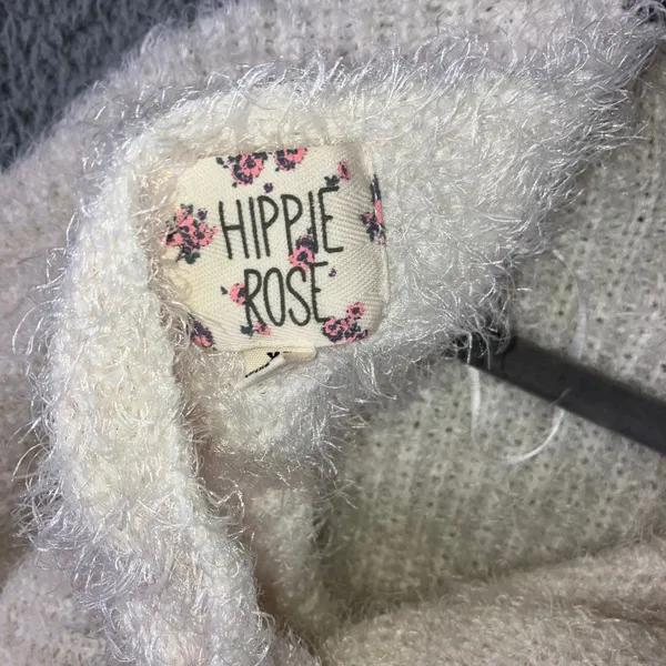 Hippie Rose Fuzzy‎ Knit Sweater Women XS Twist Front Pullover Cozy Soft Chic - Image 10