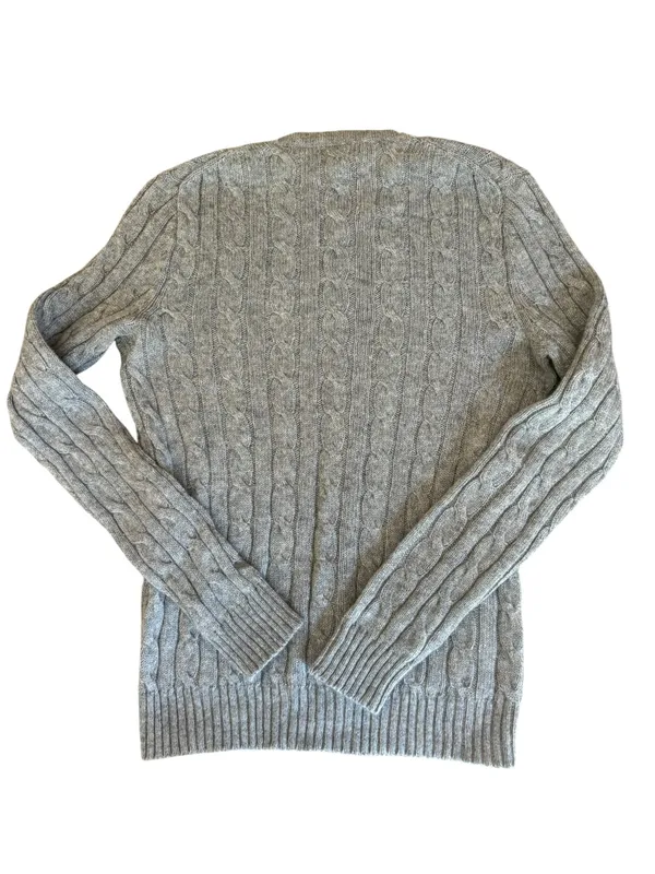 Taylor Marc’s Gray Cable Knit Cashmere Sweater Womens Size Medium - Image 2