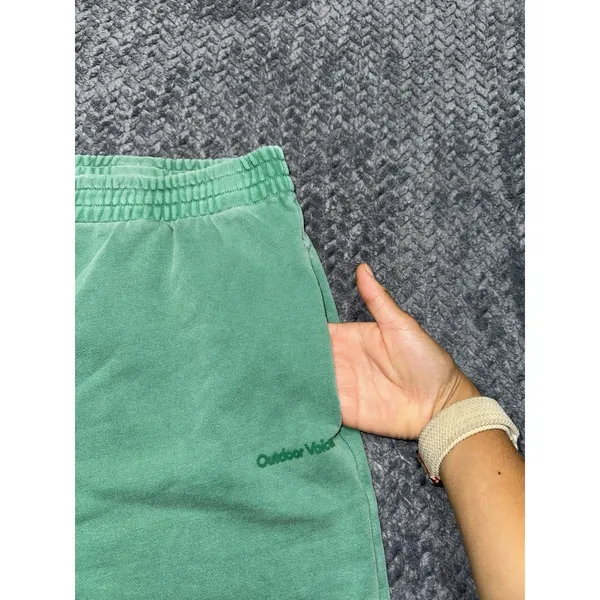 Outdoor Voices Womens Cotton Terry Jogger Sweatpants Green Pull On Size Medium - Image 3