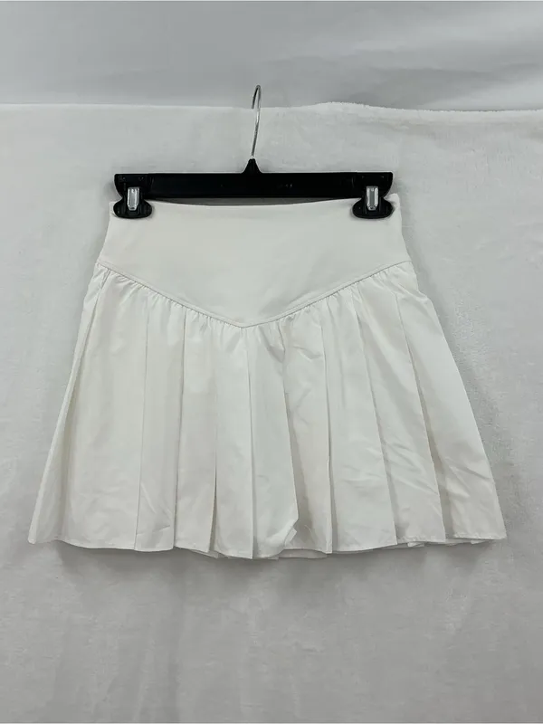 Free People White Pleated Skater Skirt - Image 2