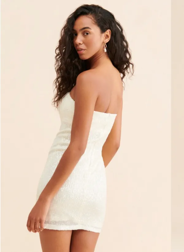 Kasia Sequin Strapless Mini Dress Size Small - Image 2