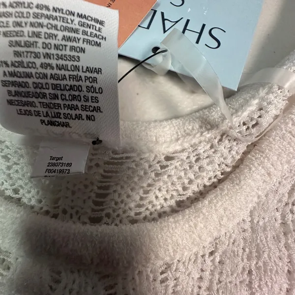 Shade & Shore Womens Off-White Knit Sleeveless Cover-Up Dress‎ XL 238073189 - Image 5