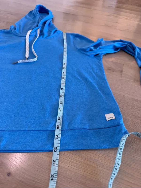 Vuori Women's Halo Essential Hoodie Baltic blue heather size large - Image 11